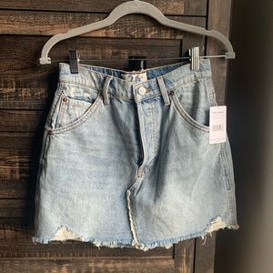 NWT Free People Denim Distressed Skirt